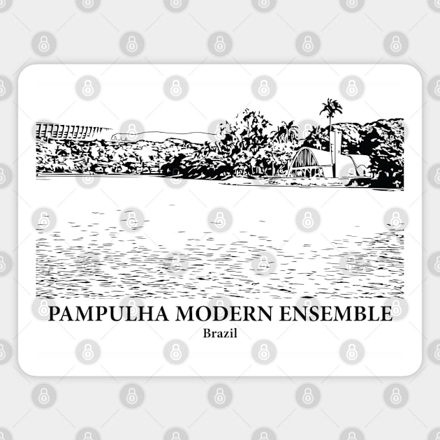 Pampulha Modern Ensemble - Brazil Magnet by Lakeric